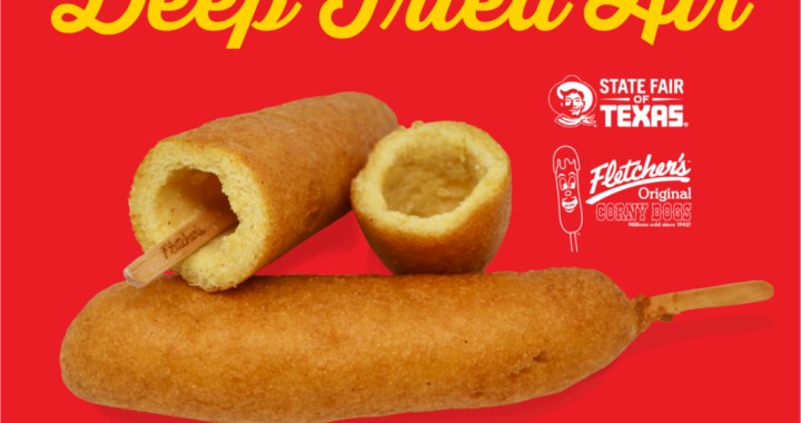 Fletcher's Corny Dog poster advertisement with photo of deep fried air